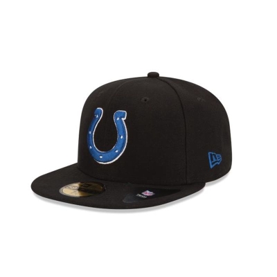 Black Indianapolis Colts Hat - New Era NFL 59FIFTY Fitted Caps USA3827541